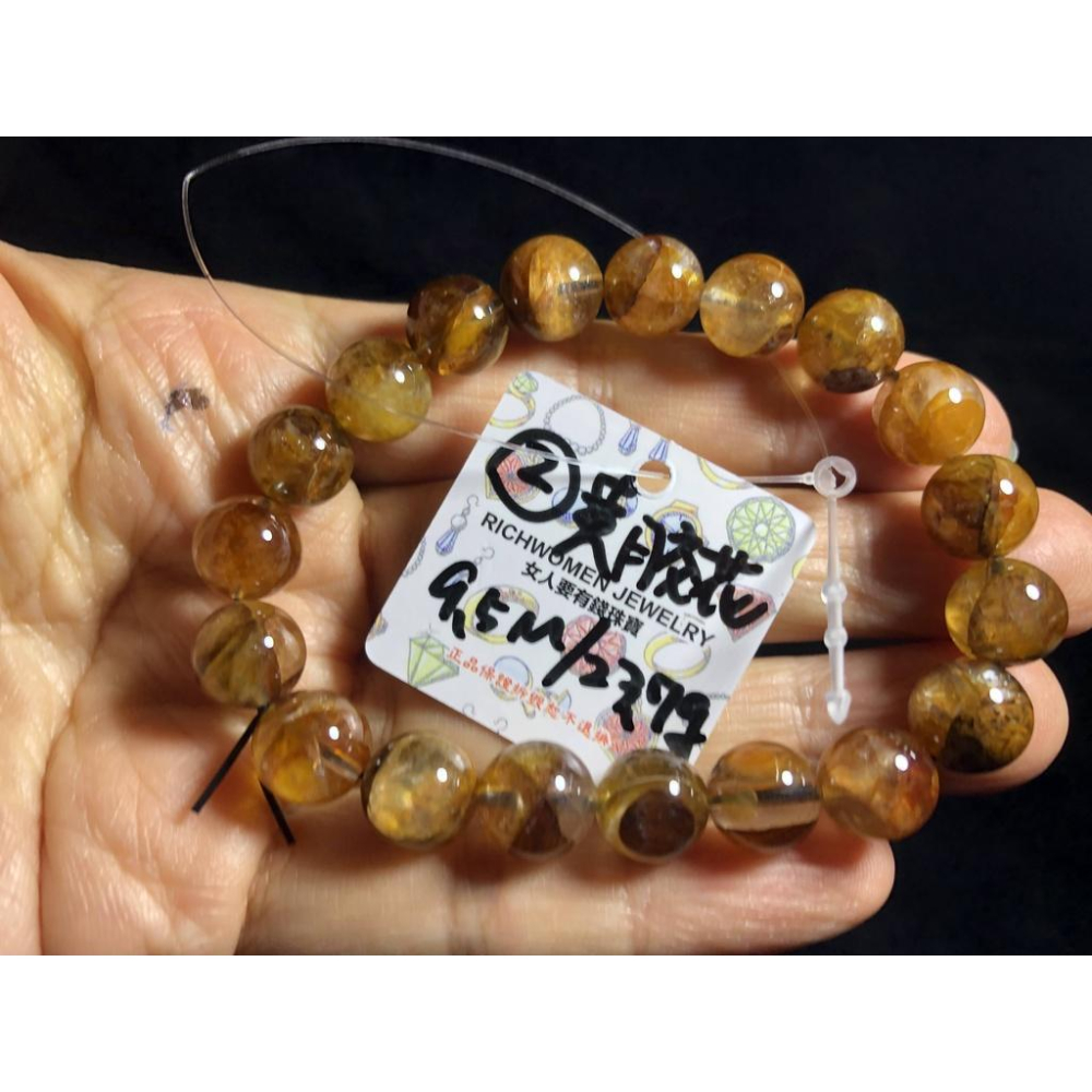 天然紅黃水晶黃膠花紅膠花七彩膠花單圈圓珠手鍊手串手鏈手珠手環8mm/9.5mm招財珠寶玉石首飾飾品-細節圖7