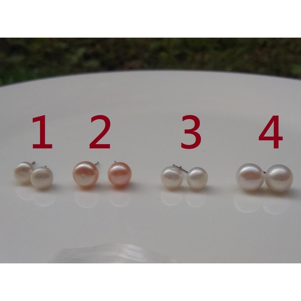 925銀原創銀鑲嵌天然白珍珠粉珍珠耳釘耳鈎耳針耳環耳飾珠寶寶石首飾飾品-細節圖9