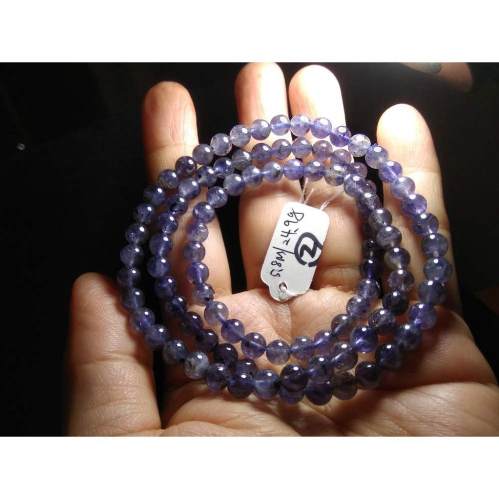 天然水藍寶石堇青石多圈繞三圈手鍊項鍊手環手鍊手串5.5-6mm珠寶首飾寶石飾品-細節圖8