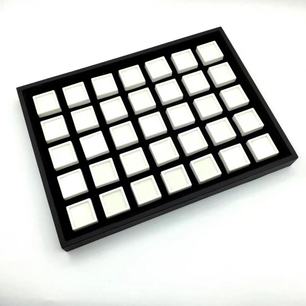 鑽石盒寶石盒裸鑽盒彩寶盒裸石盒加托盤附蓋子和擦寶石黑絨布可選黑或白小盒彩寶收藏盒子寶石收藏盒寶石展示盤-細節圖3