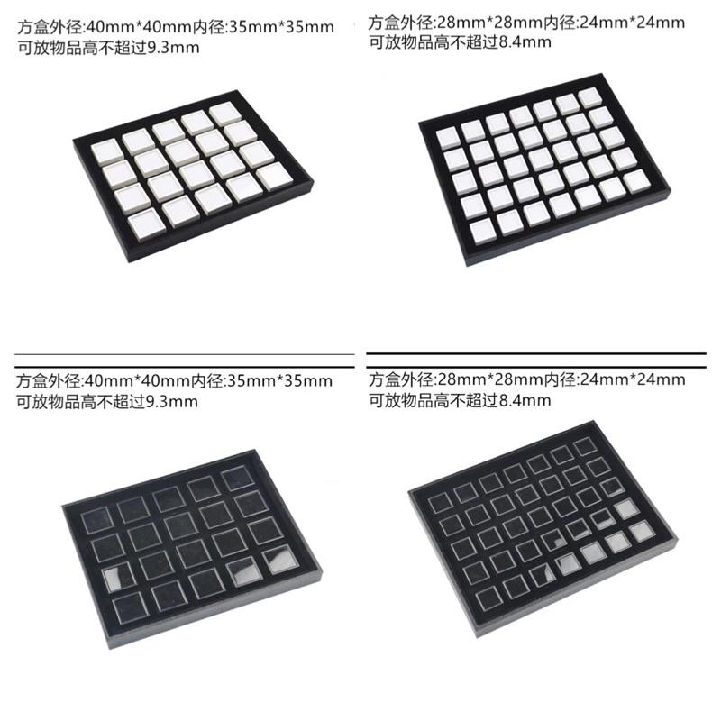 鑽石盒寶石盒裸鑽盒彩寶盒裸石盒加托盤附蓋子和擦寶石黑絨布可選黑或白小盒彩寶收藏盒子寶石收藏盒寶石展示盤-細節圖8
