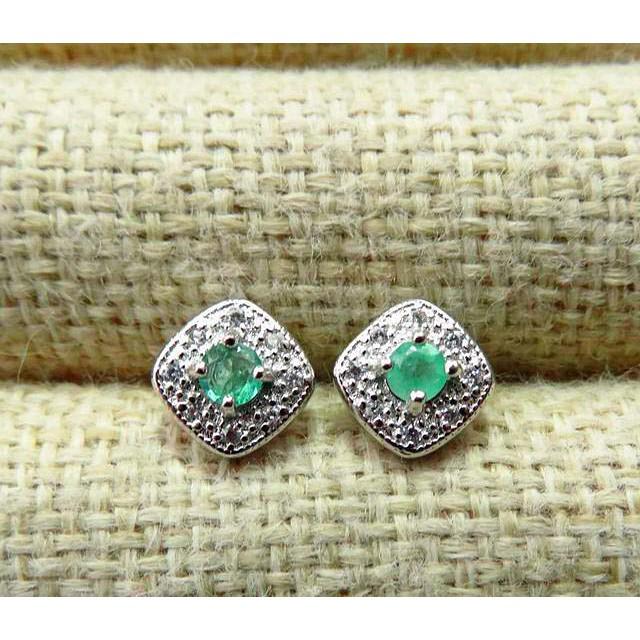 4mm寶石花園祖母綠耳環耳飾耳針珠寶首飾寶石首飾飾品寶石-細節圖2