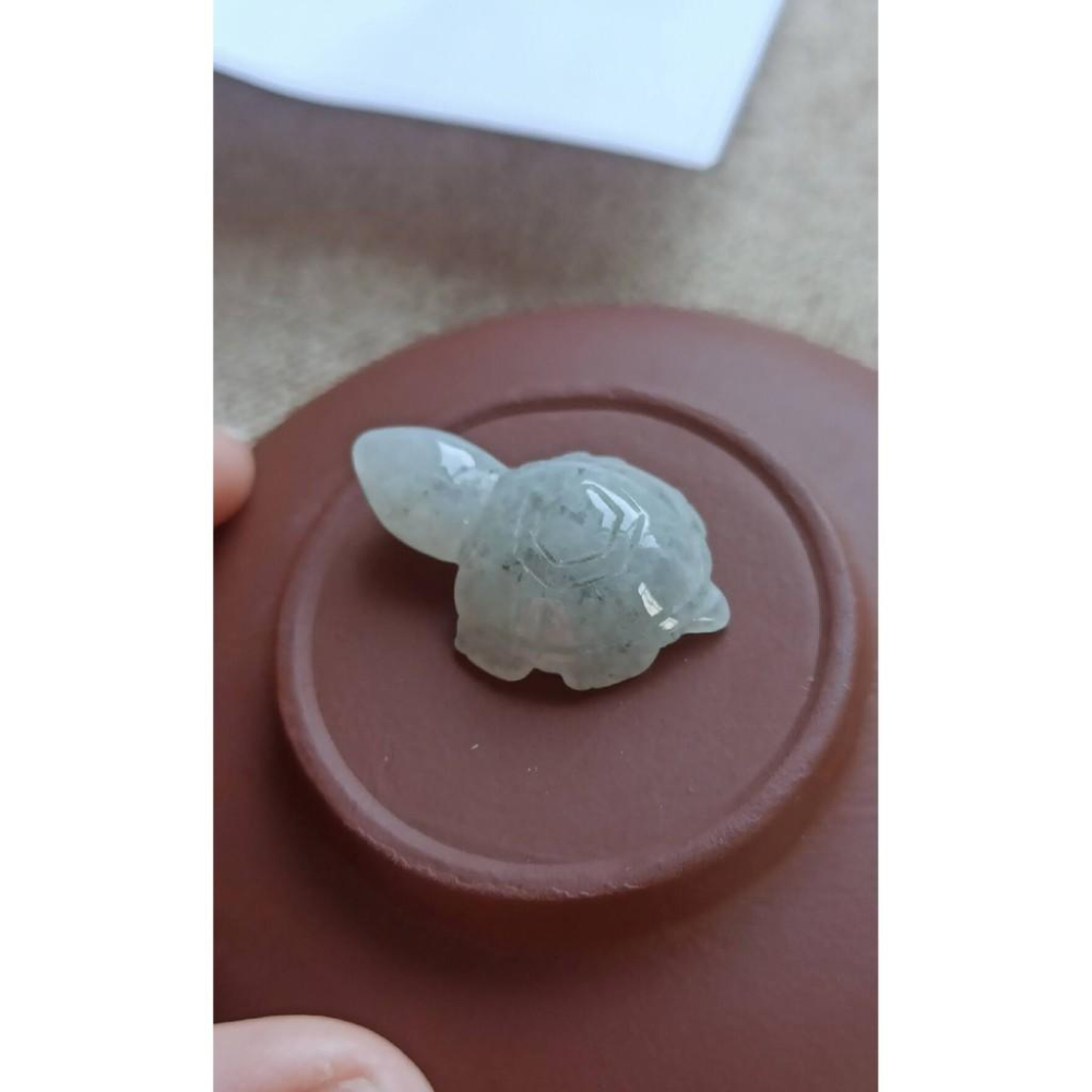 天然玉石翡翠A貨緬甸玉硬玉冰潤烏雞底小烏龜墜子掛件吊墜項鍊長壽29.1*18.2*7.3mm珠寶寶石首飾飾品-細節圖2