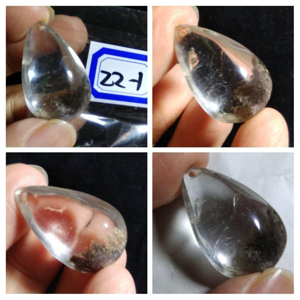 第22組天然水晶滿天星膠花彩色花紫紅綠幽靈千層金字塔綠銀山水滴型吊墜吊飾掛飾掛墜墜子珠寶寶石玉石首飾飾品-細節圖5