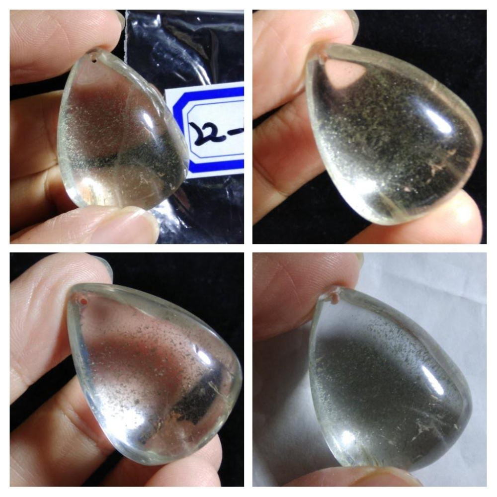 第22組天然水晶滿天星膠花彩色花紫紅綠幽靈千層金字塔綠銀山水滴型吊墜吊飾掛飾掛墜墜子珠寶寶石玉石首飾飾品-細節圖8