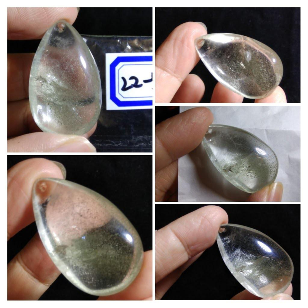 第22組天然水晶滿天星膠花彩色花紫紅綠幽靈千層金字塔綠銀山水滴型吊墜吊飾掛飾掛墜墜子珠寶寶石玉石首飾飾品-細節圖9