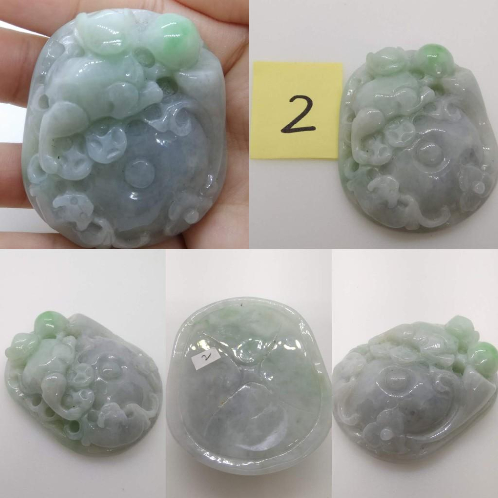 天然緬甸玉春彩綠翡翠精雕立體貔貅螭龍招財如意吊墜墜子玉墬掛件玉珮項鍊珠寶寶石首飾飾品任選-U-細節圖4