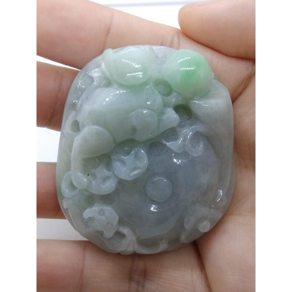 天然緬甸玉春彩綠翡翠精雕立體貔貅螭龍招財如意吊墜墜子玉墬掛件玉珮項鍊珠寶寶石首飾飾品任選-U-細節圖6