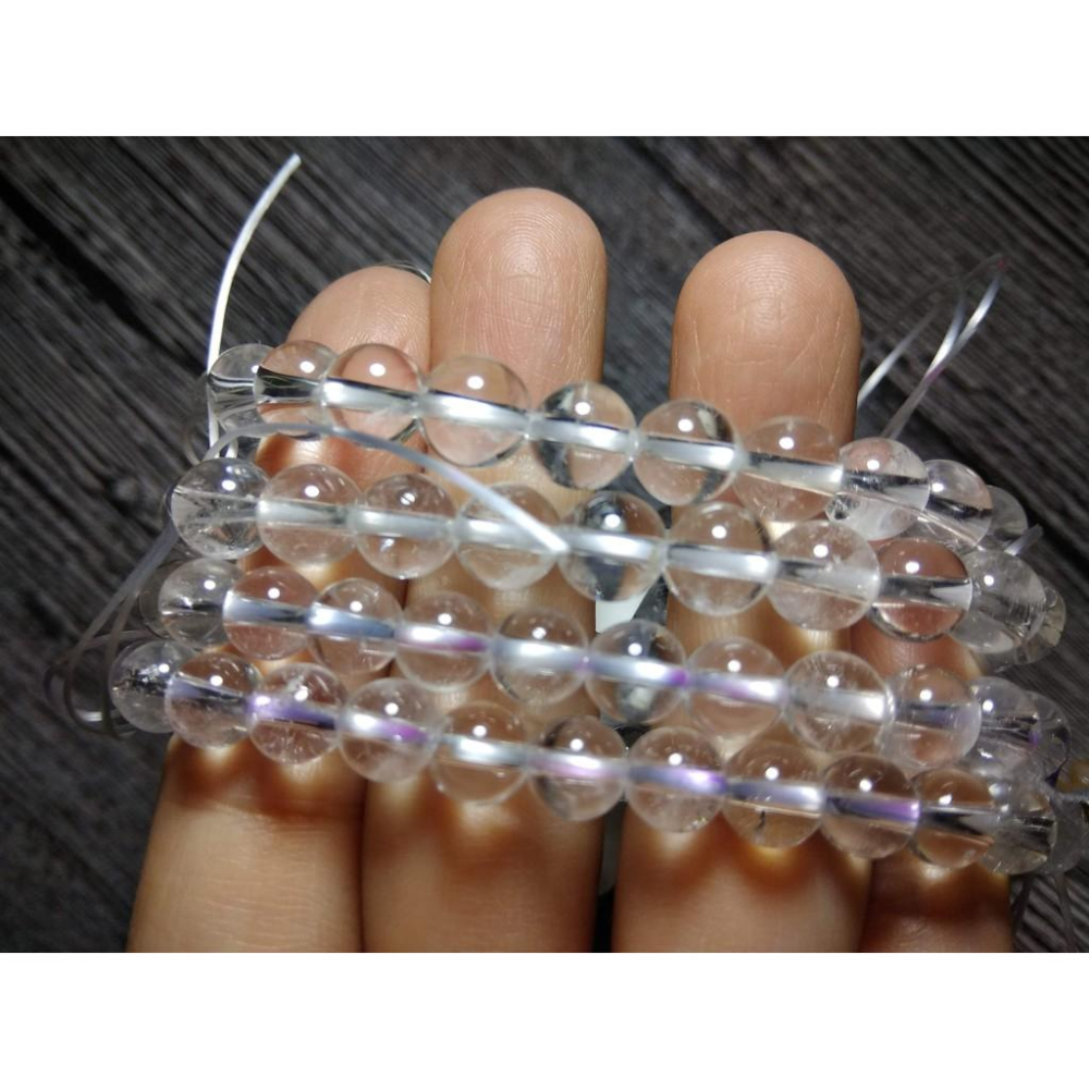 天然全透體白水晶黃水晶圓珠單圈桶珠手鍊手珠手串手環珠寶玉石首飾飾品6,8mm隨機出貨-細節圖4