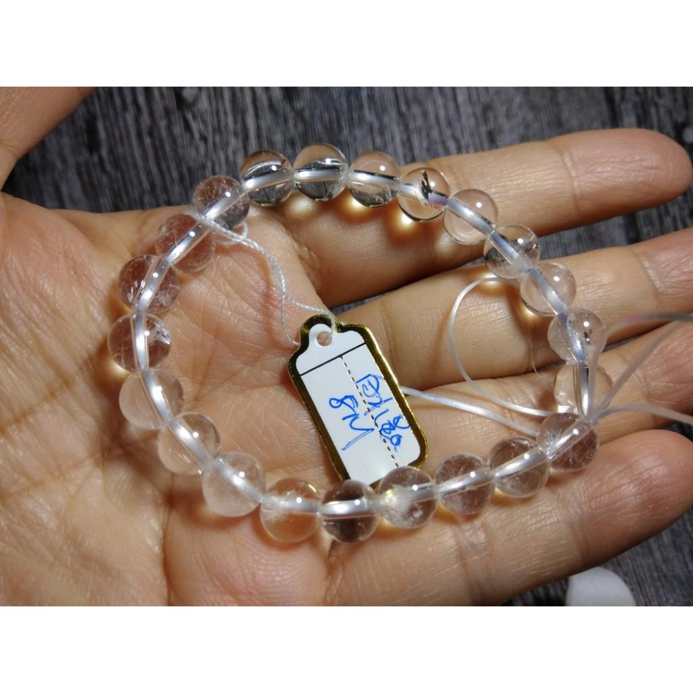 天然全透體白水晶黃水晶圓珠單圈桶珠手鍊手珠手串手環珠寶玉石首飾飾品6,8mm隨機出貨-細節圖9