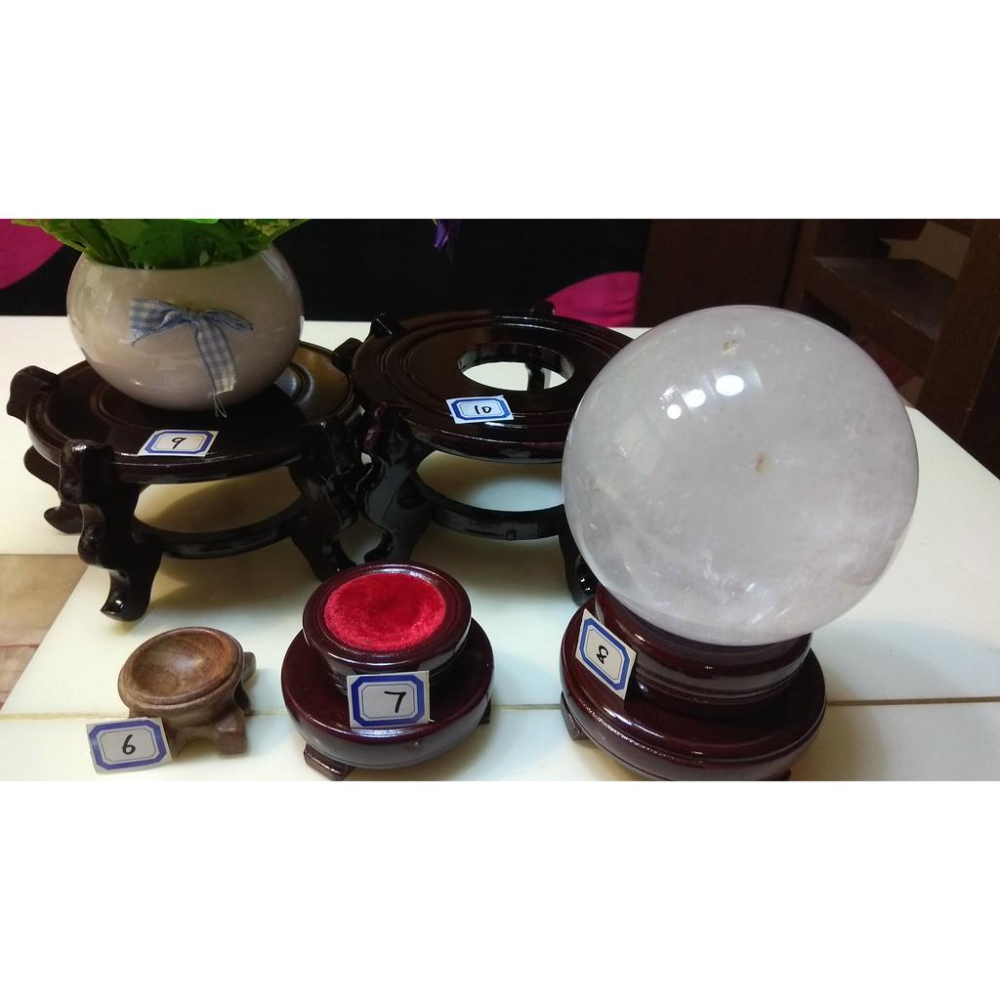 水晶球透明水晶底座批發凹槽木底座實木底座擺件球狀原木底座水晶球奇石蛋雕葫蘆雙層木托7-10號下標區-細節圖5