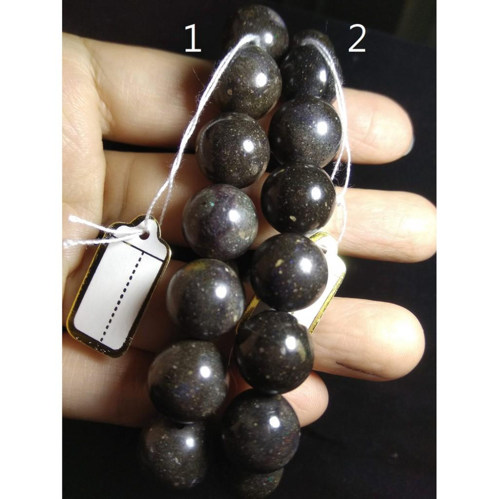 天然水晶珠寶彩色寶石黑歐泊帶星空點蛋白石圓珠單圈手鍊手串手鏈手珠手環12.8mm13.5mm招財珠寶玉石首飾飾品數款任選-細節圖3