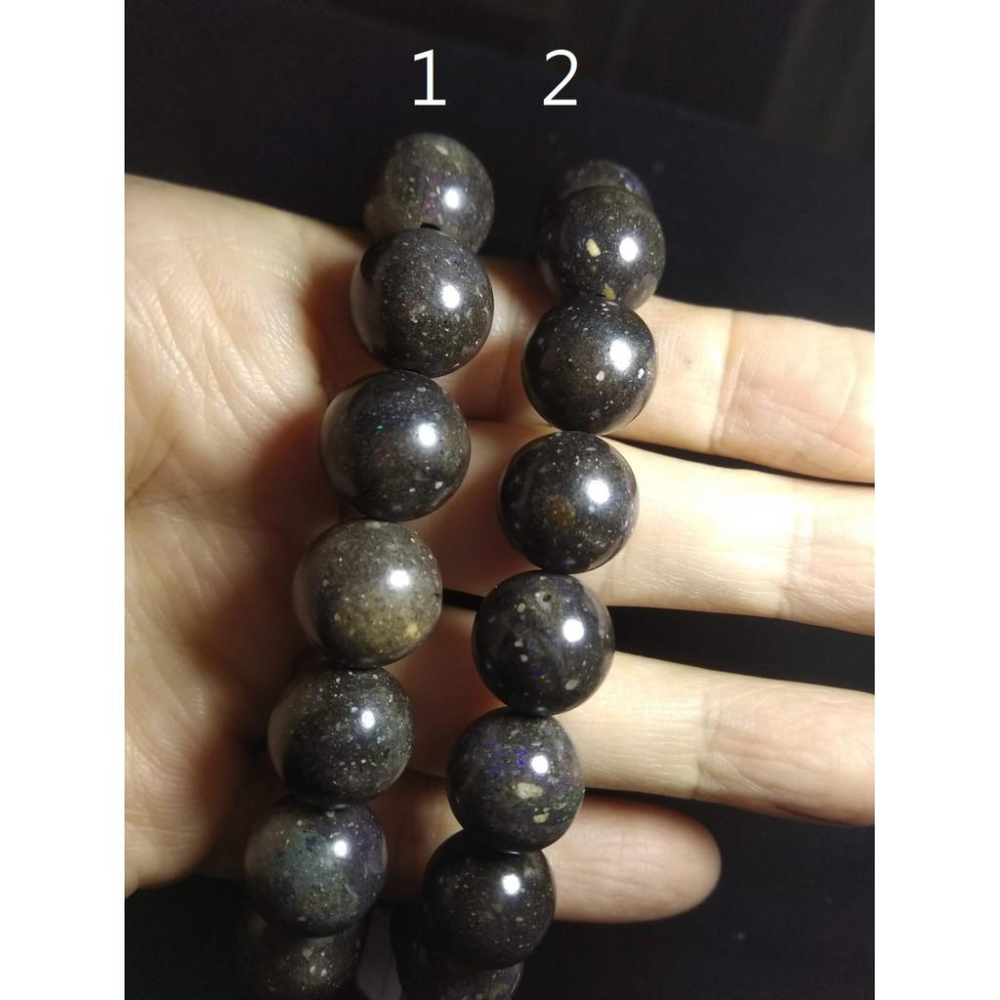 天然水晶珠寶彩色寶石黑歐泊帶星空點蛋白石圓珠單圈手鍊手串手鏈手珠手環12.8mm13.5mm招財珠寶玉石首飾飾品數款任選-細節圖5