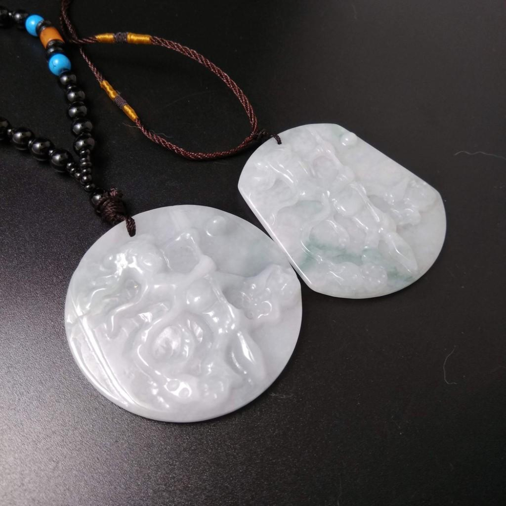 2選1天然李哪吒三太子玉石緬甸玉硬玉A貨翡翠吊墬玉珮墬子玉墬掛件觀音菩薩如來保佑平安珠寶-細節圖7