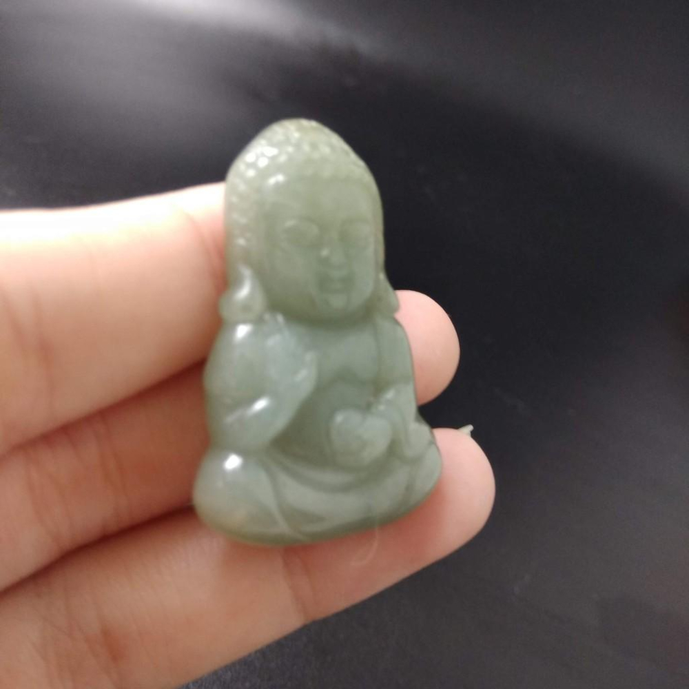 天然玉石緬甸玉硬玉A貨翡翠精雕寶寶佛吊墬玉珮36.6*23.7*6mm墬子玉墬掛件觀音菩薩如來保佑平安珠寶-細節圖3