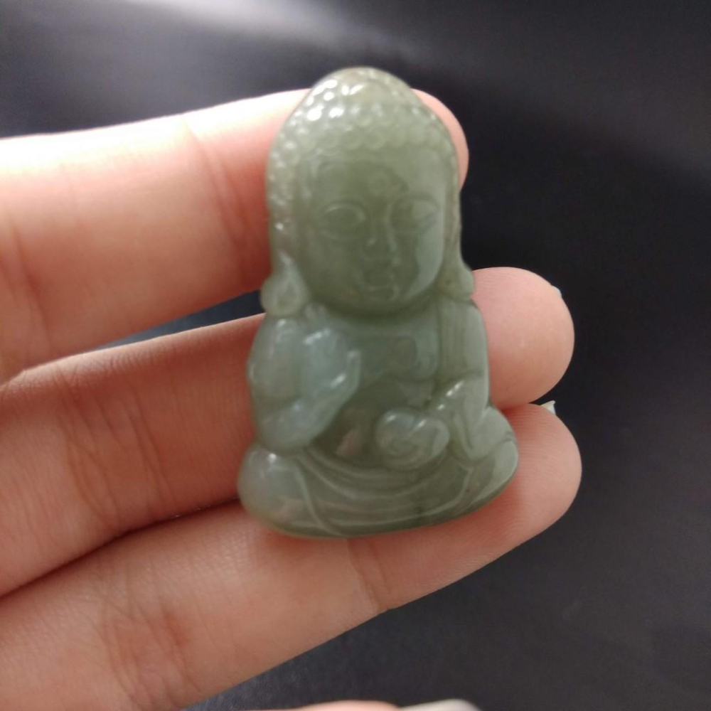 天然玉石緬甸玉硬玉A貨翡翠精雕寶寶佛吊墬玉珮36.6*23.7*6mm墬子玉墬掛件觀音菩薩如來保佑平安珠寶-細節圖6
