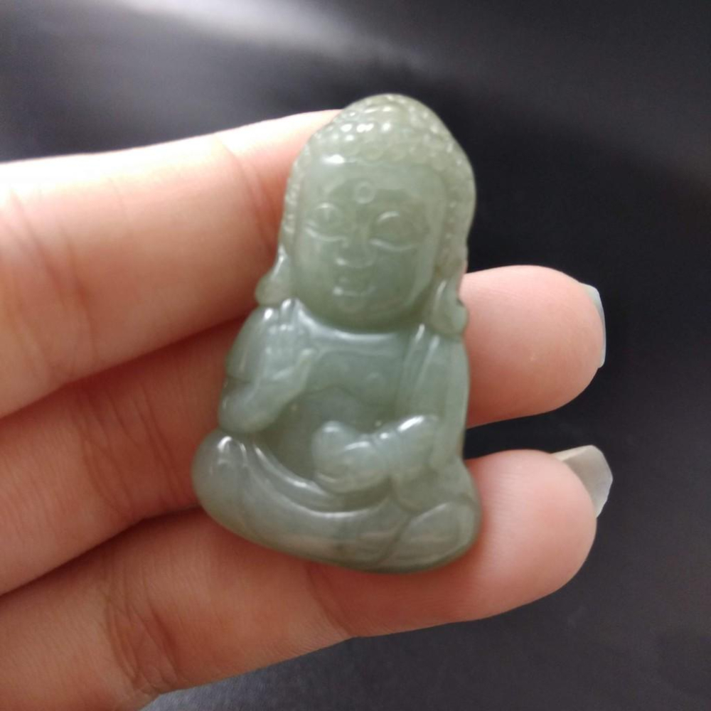 天然玉石緬甸玉硬玉A貨翡翠精雕寶寶佛吊墬玉珮36.6*23.7*6mm墬子玉墬掛件觀音菩薩如來保佑平安珠寶-細節圖7