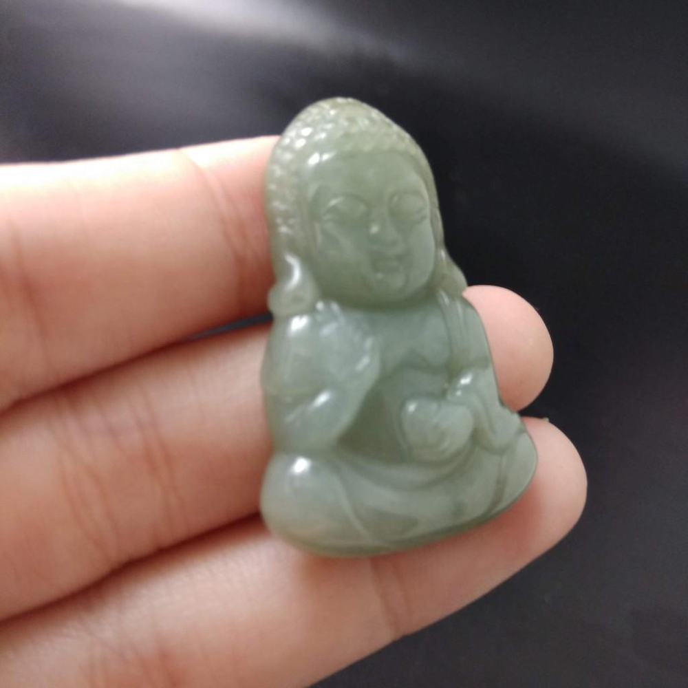 天然玉石緬甸玉硬玉A貨翡翠精雕寶寶佛吊墬玉珮36.6*23.7*6mm墬子玉墬掛件觀音菩薩如來保佑平安珠寶-細節圖8