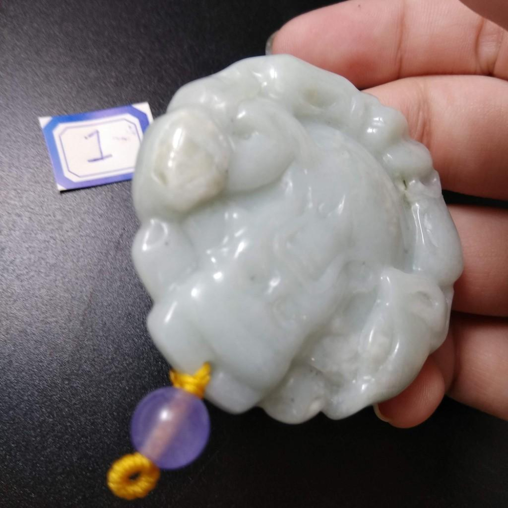 2選1天然a貨財神爺緬甸玉硬玉A貨翡翠精雕吊墜玉牌精品玉石珠寶首飾寶石飾品掛件墬子項鍊玉珮-細節圖6