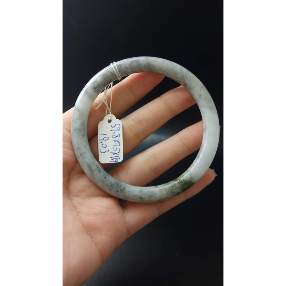 19.03圍天然緬甸玉硬玉翡翠小三彩圓骨鐲手鐲玉鐲鐲子手環有種水珠寶玉石首飾飾品-細節圖2