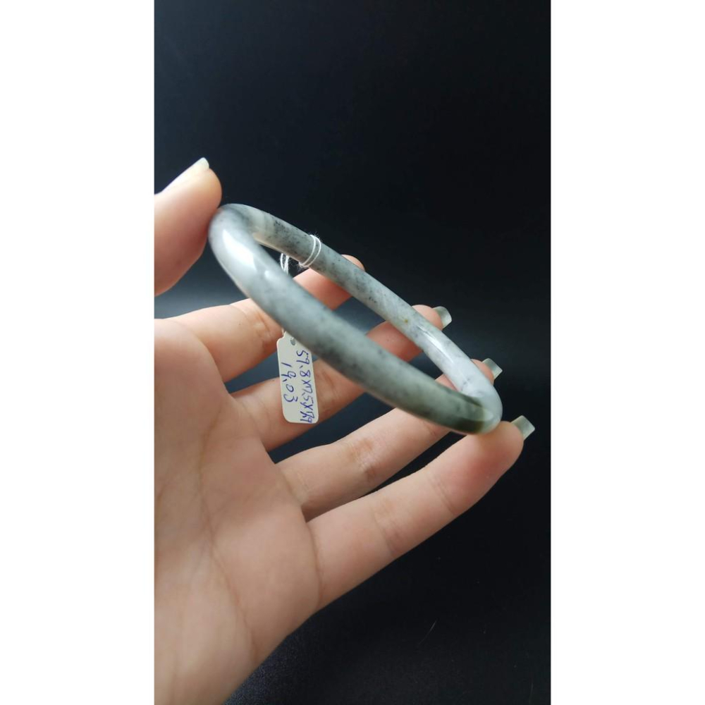 19.03圍天然緬甸玉硬玉翡翠小三彩圓骨鐲手鐲玉鐲鐲子手環有種水珠寶玉石首飾飾品-細節圖3