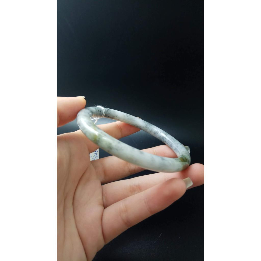 19.03圍天然緬甸玉硬玉翡翠小三彩圓骨鐲手鐲玉鐲鐲子手環有種水珠寶玉石首飾飾品-細節圖8