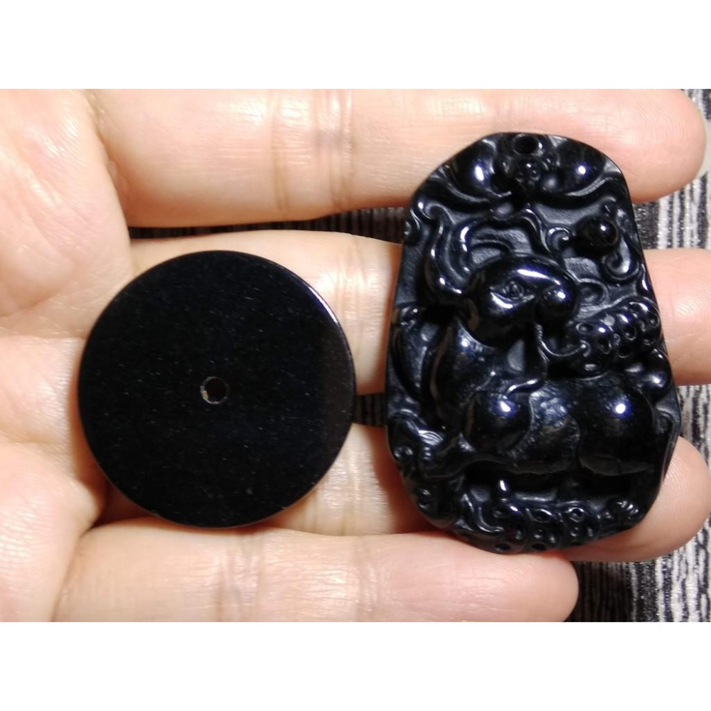 天然正品緬甸玉a貨翡翠玉石墨翠平安扣生肖羊三羊開泰吊墜墬子項鍊玉珮掛件珠寶首飾寶石飾品-細節圖5