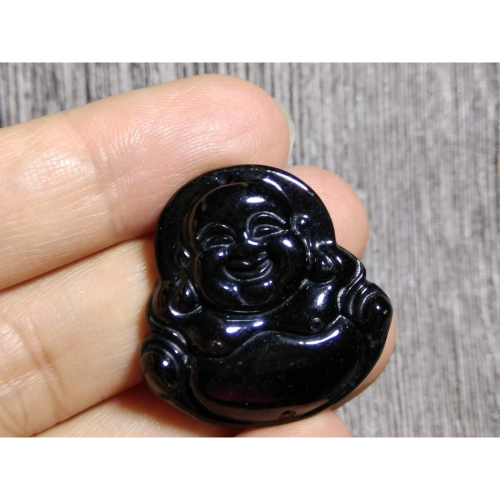 天然緬甸玉硬玉翡翠A貨彌勒佛佛公財神墨翠吊墜墬子玉墬掛件項鍊珠寶玉石首飾飾品兩款任選-細節圖6