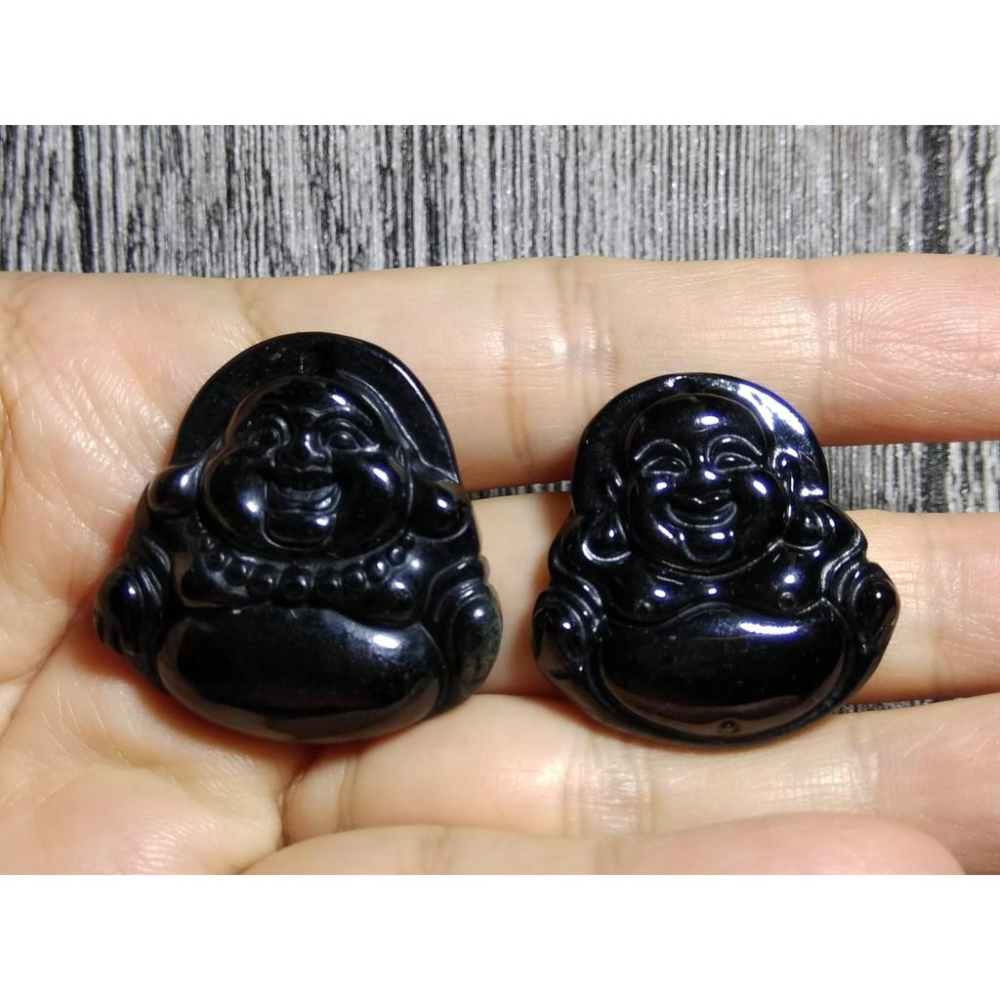 天然緬甸玉硬玉翡翠A貨彌勒佛佛公財神墨翠吊墜墬子玉墬掛件項鍊珠寶玉石首飾飾品兩款任選-細節圖7