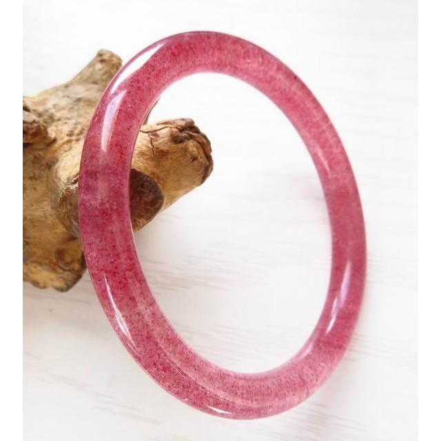 17.95圍專櫃精品天然水晶鴿血紅草莓晶老料手鐲玉鐲鐲子手環珠寶玉石首飾寶石飾品冰透-細節圖2