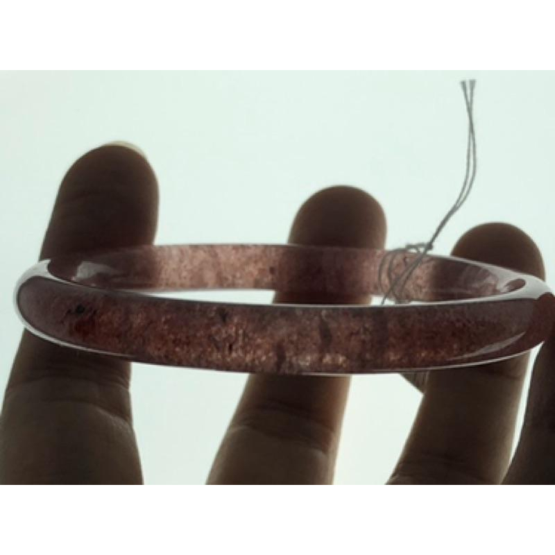 17.95圍專櫃精品天然水晶鴿血紅草莓晶老料手鐲玉鐲鐲子手環珠寶玉石首飾寶石飾品冰透-細節圖7