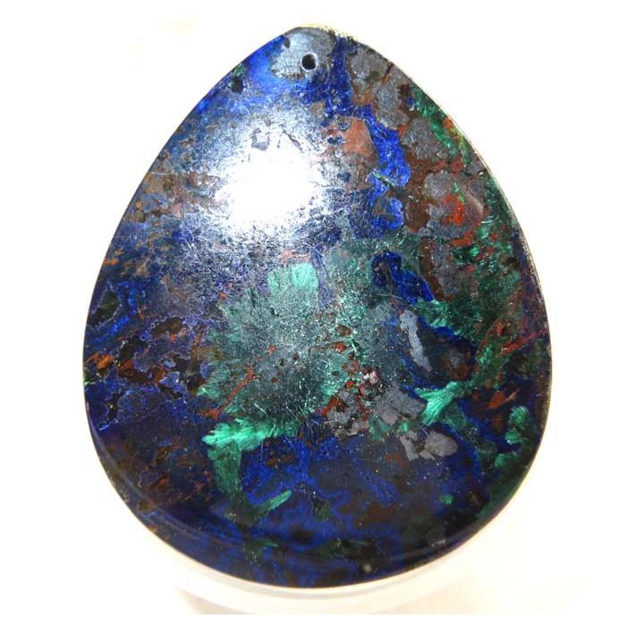 天然水晶絕美天然藍銅礦青金石松石孔雀石鳳凰石共生體吊墜掛墜墜子49*41*15mm珠寶寶石玉石首飾飾品-細節圖2