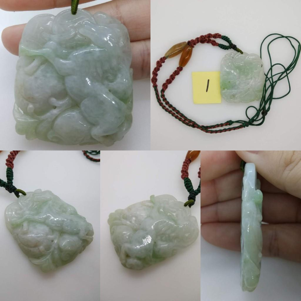 天然緬甸玉A貨飄花翡翠生肖馬上有錢墬子吊墬玉墬掛件項鍊玉石寶石首飾飾品任選-E組-細節圖3