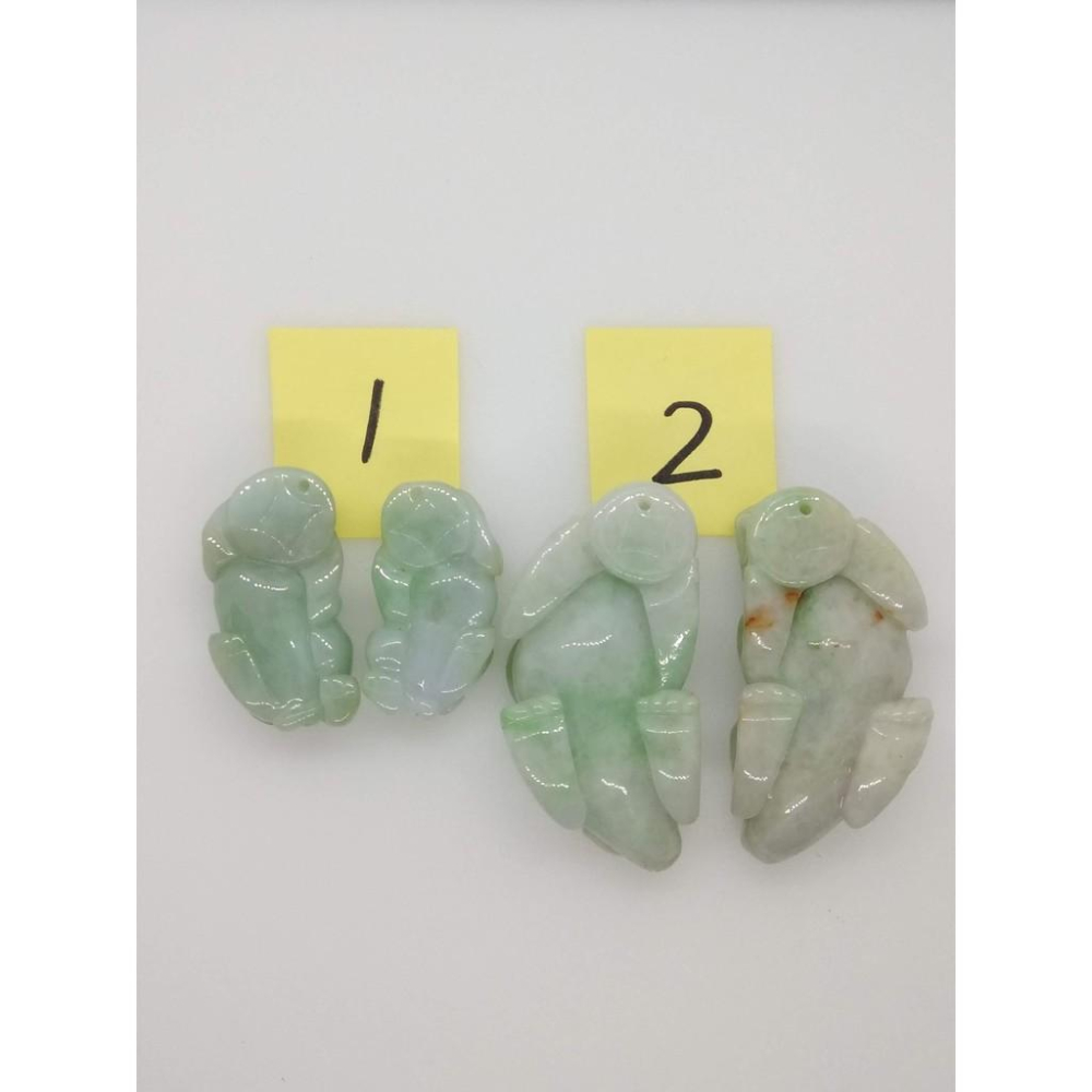 天然緬甸玉正陽綠翡翠貔貅一對吊墜墜子玉墬掛件玉珮項鍊珠寶寶石首飾飾品任選-A1-細節圖2