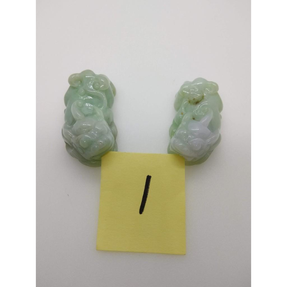 天然緬甸玉正陽綠翡翠貔貅一對吊墜墜子玉墬掛件玉珮項鍊珠寶寶石首飾飾品任選-A1-細節圖5
