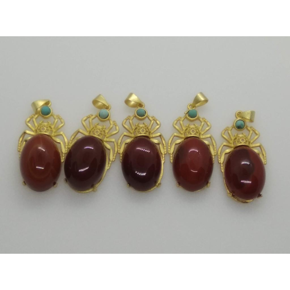 天然知足常樂蛋面綠松石柿子紅南紅吊墜墬子項鍊玉珮掛件用送銀鍊珠寶首飾玉石飾品-細節圖3