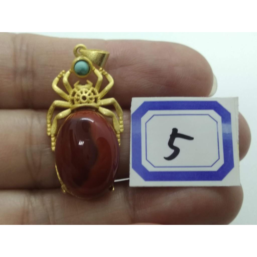 天然知足常樂蛋面綠松石柿子紅南紅吊墜墬子項鍊玉珮掛件用送銀鍊珠寶首飾玉石飾品-細節圖9