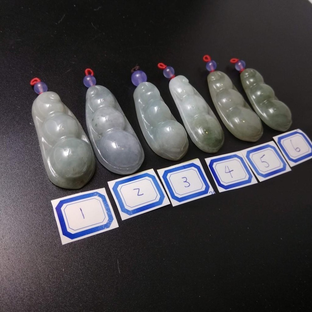 6選1天然四季豆福豆造型翡翠玉石緬甸玉硬玉A貨翡翠精雕吊墬玉珮墬子玉墬掛件-細節圖3