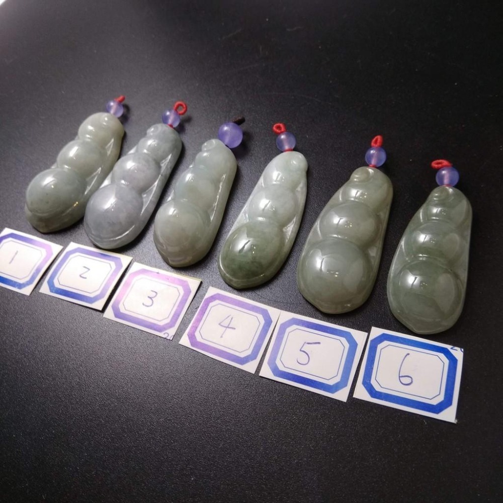 6選1天然四季豆福豆造型翡翠玉石緬甸玉硬玉A貨翡翠精雕吊墬玉珮墬子玉墬掛件-細節圖4
