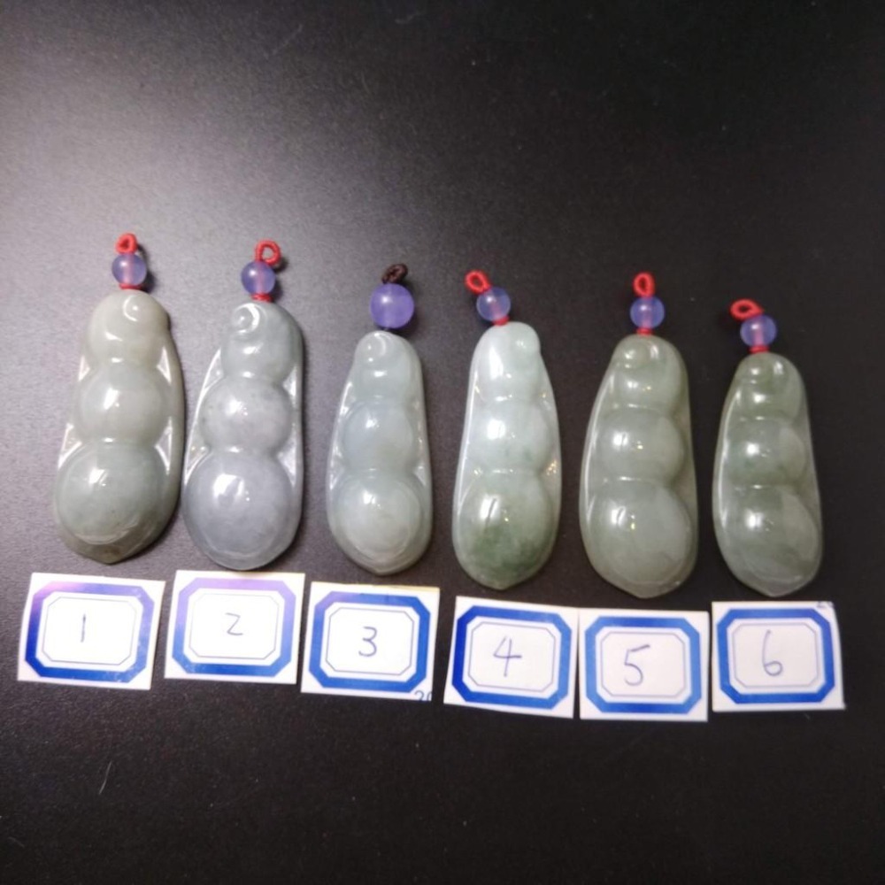 6選1天然四季豆福豆造型翡翠玉石緬甸玉硬玉A貨翡翠精雕吊墬玉珮墬子玉墬掛件-細節圖5
