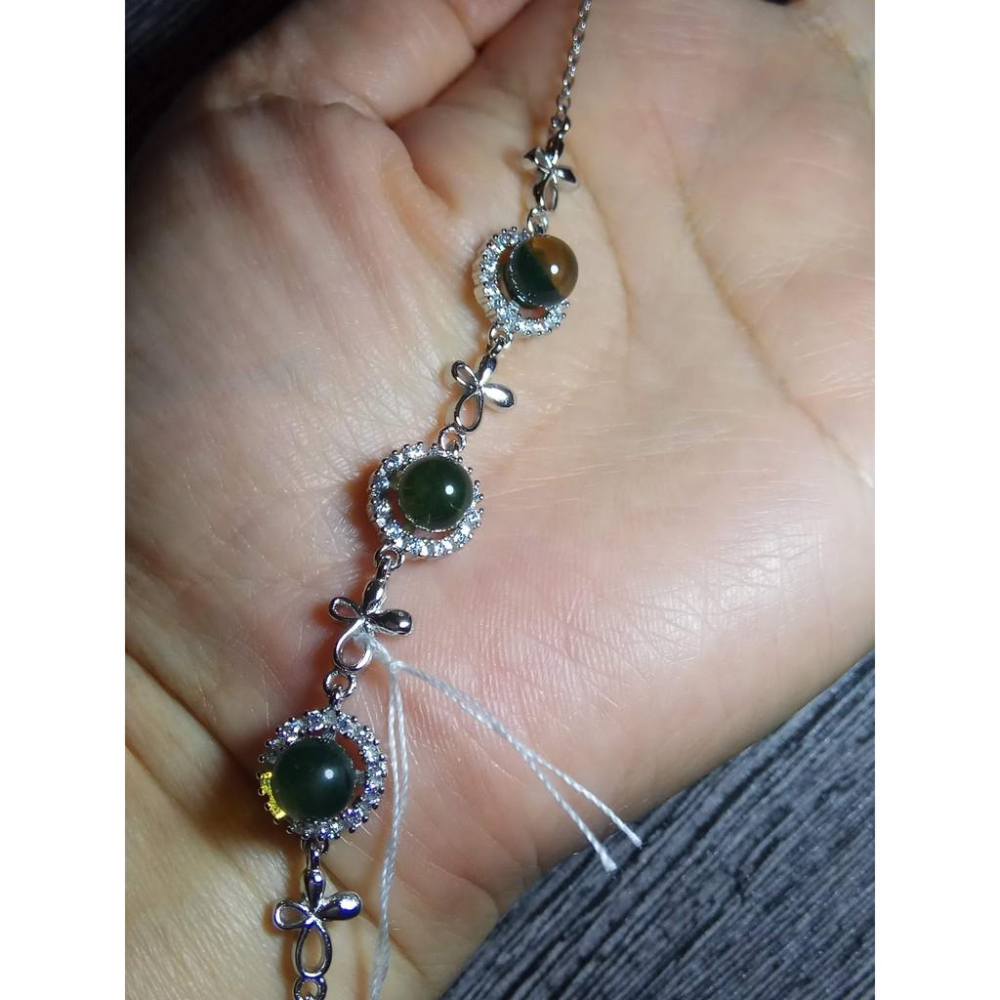 多米尼加進口收藏款純天然琥珀藍珀圓珠有球必應925銀鑲嵌手鍊手串水晶珠寶玉石寶石首飾飾品專櫃精品-細節圖8