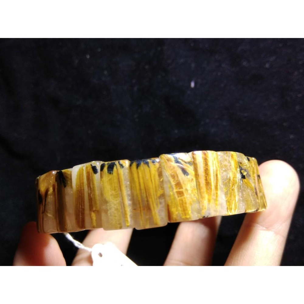 天然水晶之王粗版絲滿絲太陽花母礦鈦晶手鍊手排手牌手串手環手珠15mm/40.8g珠寶玉石寶石首飾飾品專櫃精品-細節圖3