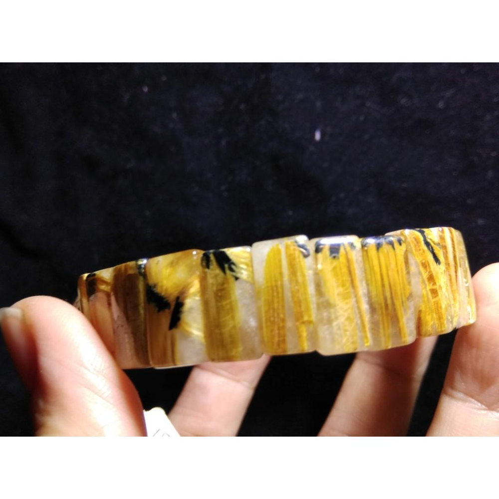 天然水晶之王粗版絲滿絲太陽花母礦鈦晶手鍊手排手牌手串手環手珠15mm/40.8g珠寶玉石寶石首飾飾品專櫃精品-細節圖4