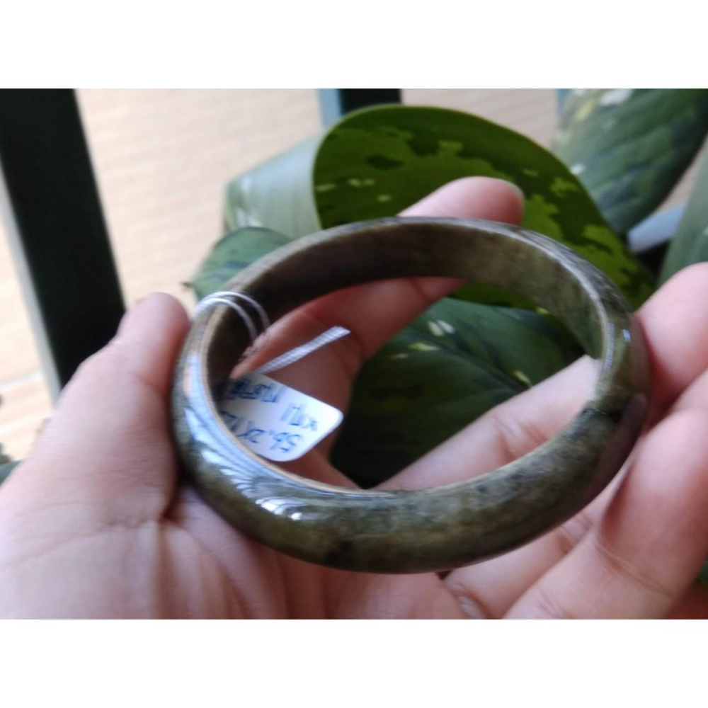 17.89圍天然緬甸玉翡翠老件黃翡帶陽綠手鐲玉鐲鐲子手環平安鐲有種水珠寶玉石首飾飾品-細節圖7