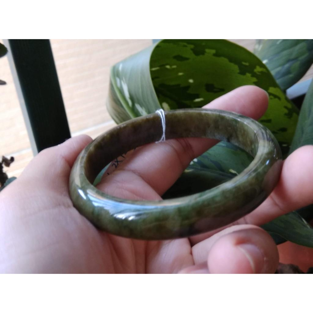 17.89圍天然緬甸玉翡翠老件黃翡帶陽綠手鐲玉鐲鐲子手環平安鐲有種水珠寶玉石首飾飾品-細節圖9