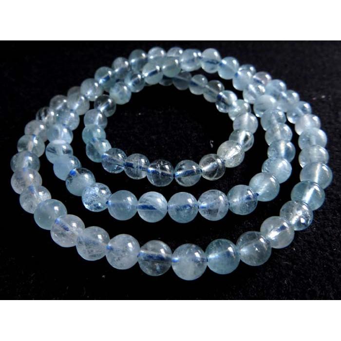 天然補水寶石水晶少有深藍色海藍寶繞三圈多圈手鍊手環手串手珠佛珠7mm /35.2g珠寶玉石首飾飾品-細節圖2