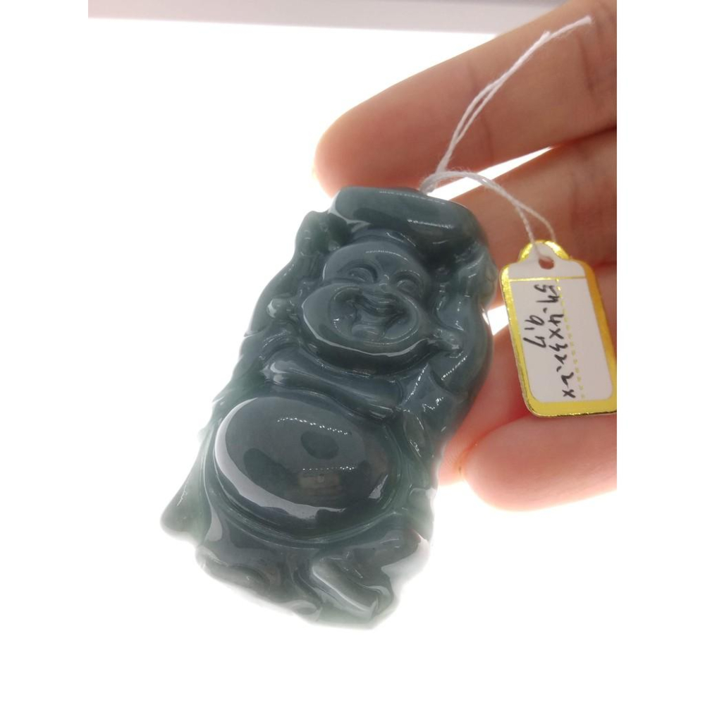 天然玉石緬甸玉硬玉翡翠藍水財神彌勒佛佛公頂天佛吊墬墜子玉墬掛件玉珮項鍊珠寶寶石首飾飾品-細節圖6