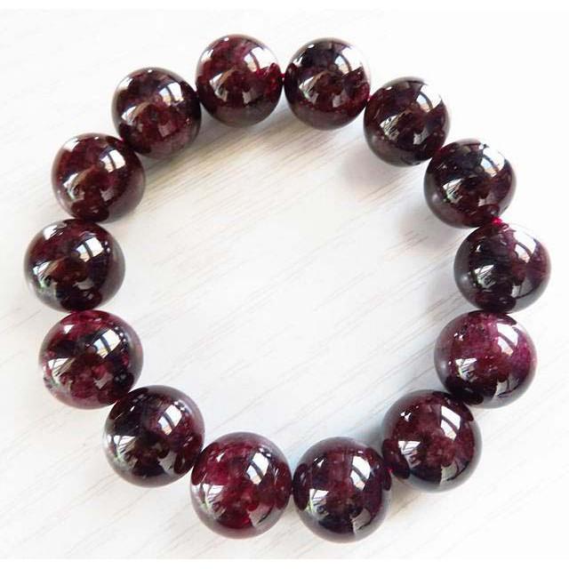 巨無霸*通透光澤*補血養顏*極美AAA級玫紅石16mm/135g榴石手鍊手串手珠手鏈佛珠珠寶首飾飾品-細節圖2