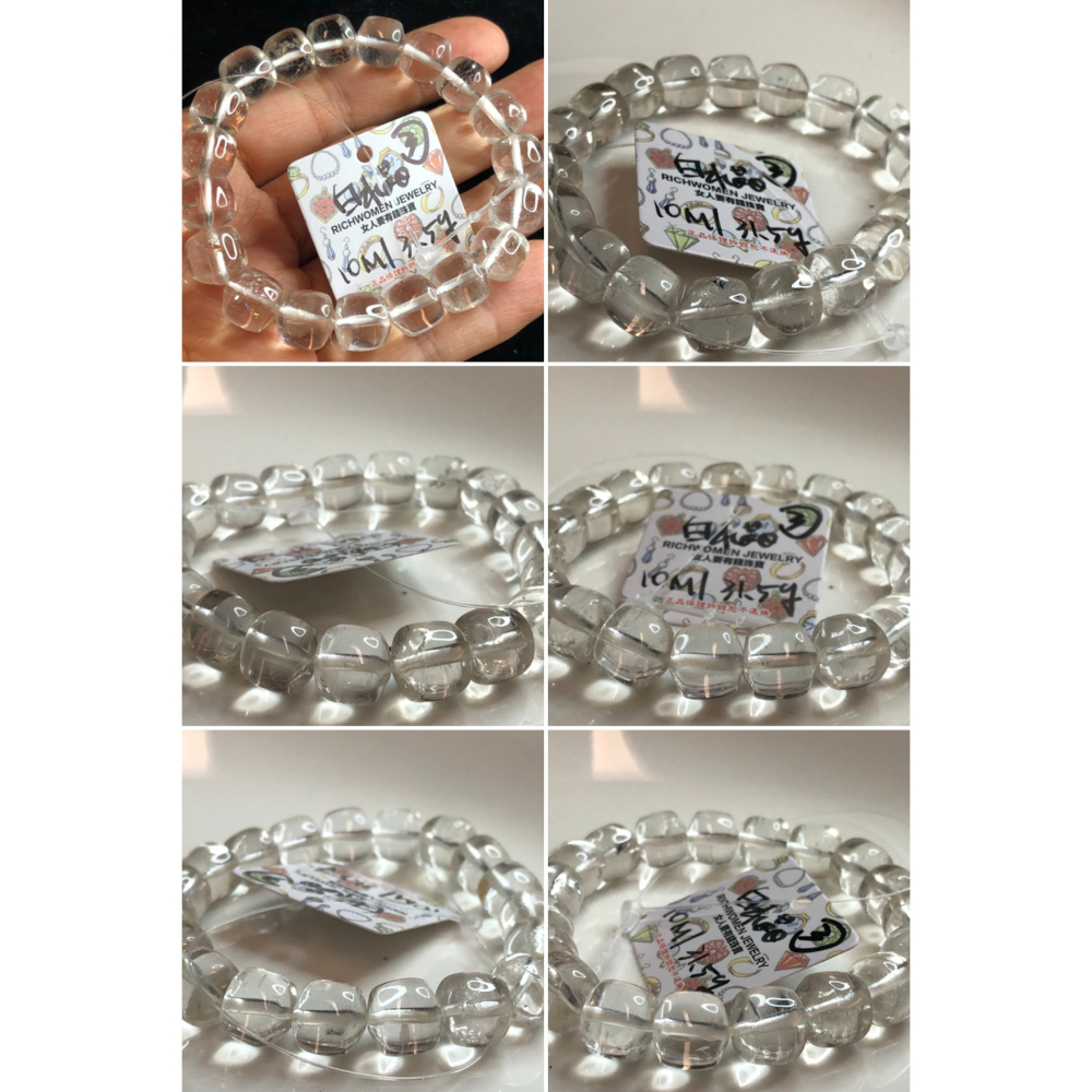 清倉特惠收藏級白水晶七彩爆晶花手鍊手串招財手鏈手珠佛珠珠寶首飾飾品9-12mm兩款任選-細節圖4