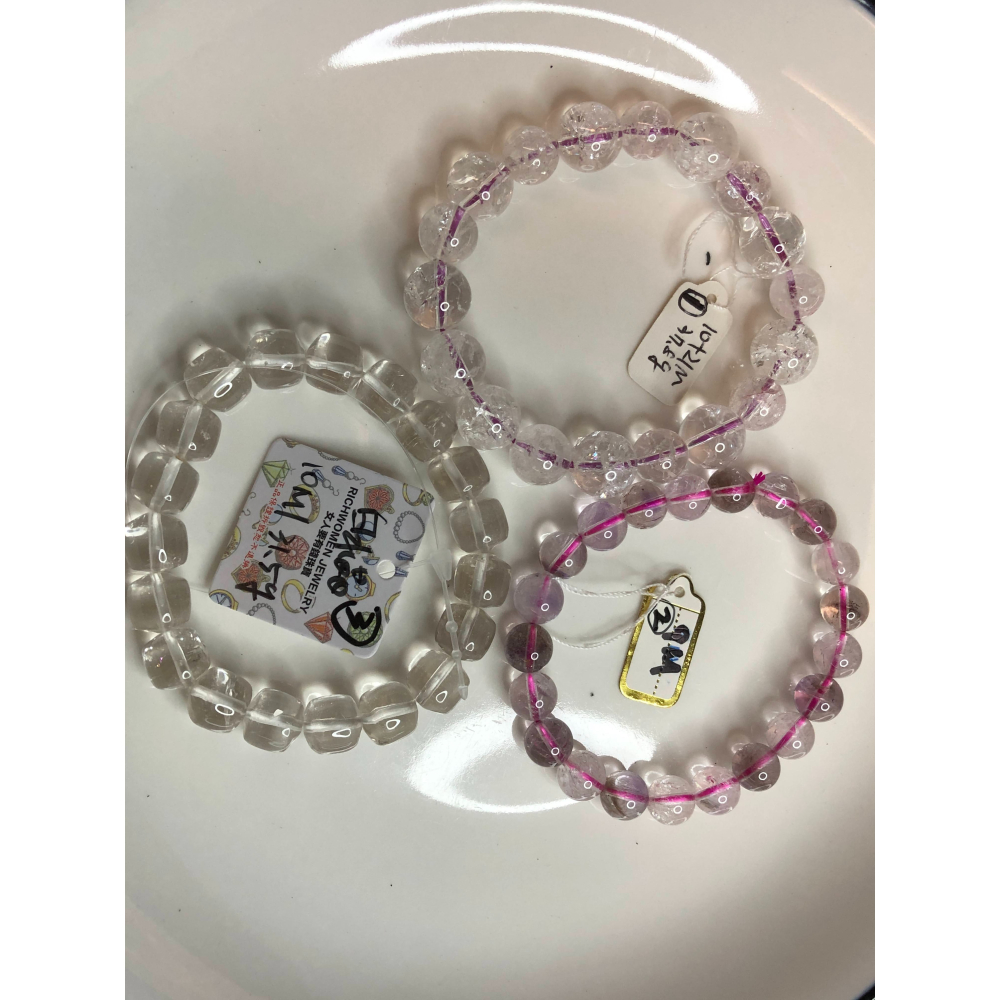 清倉特惠收藏級白水晶七彩爆晶花手鍊手串招財手鏈手珠佛珠珠寶首飾飾品9-12mm兩款任選-細節圖6